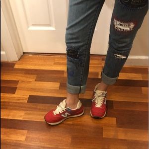 New balance 574 classic woman sneakers red us 5